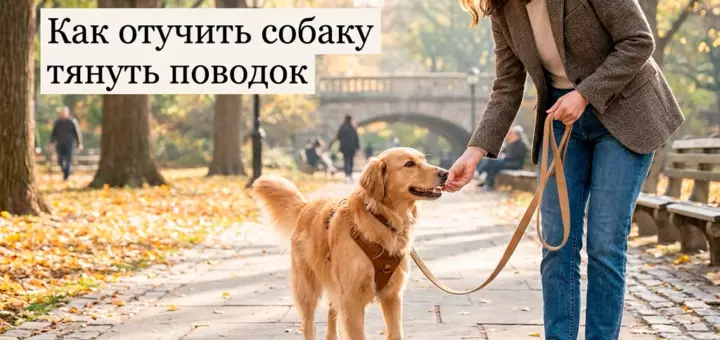 Как отучить собаку тянуть поводок